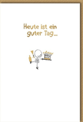 Geburtstagskarte Lustig – Strichmännchen mit Krone und Sektflasche, humorvoller Spruch
