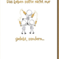 Geburtstagskarte Lustig – Strichmännchen mit Sektgläsern und humorvollem Spruch