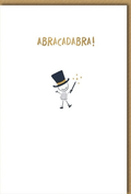 Geburtstagskarte Lustig – Zauberer mit Humorvollem Spruch und Minimalistischem Design