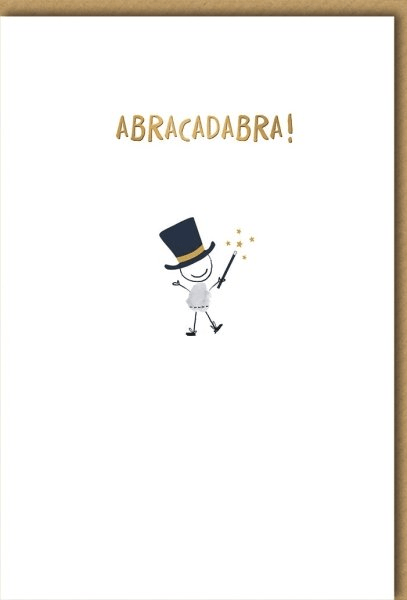 Geburtstagskarte Lustig – Zauberer mit Humorvollem Spruch und Minimalistischem Design