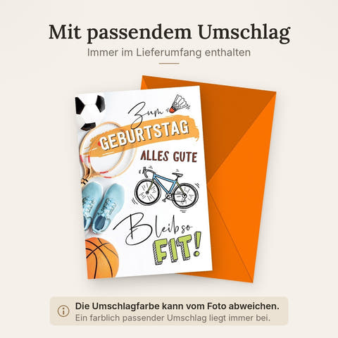 Geburtstagskarte Männer – Sportliche Grüße mit Fahrrad und Fitness-Motiven