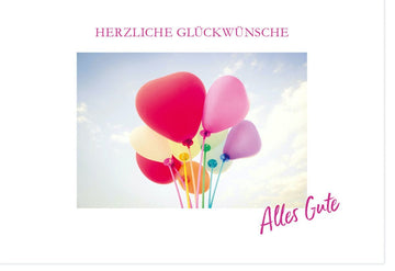 Geburtstagskarte mit Ballons – Farbenfrohe Glückwünsche für jedes Jubiläum und Feierlichkeit