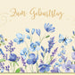 Geburtstagskarte mit Blumenmotiv und Schmetterling in Blau Lila Aquarell Glückwunschkarte zum Geburtstag edles Design