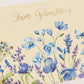 Geburtstagskarte mit Blumenmotiv und Schmetterling in Blau Lila Aquarell Glückwunschkarte zum Geburtstag edles Design