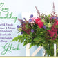 Geburtstagskarte mit Blumenstrauß und Spruch zum Geburtstag voller Glück Gesundheit Freude Abenteuer Träume Mut Kreativität
