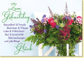 Geburtstagskarte mit Blumenstrauß und Spruch zum Geburtstag voller Glück Gesundheit Freude Abenteuer Träume Mut Kreativität