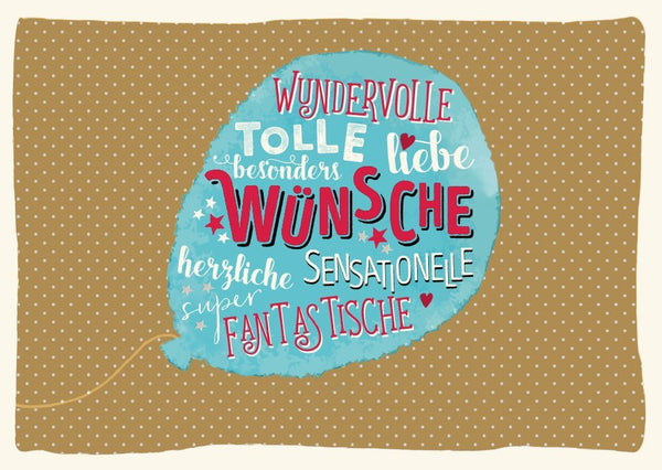 Geburtstagskarte mit buntem Ballon und inspirierendem Spruch für besondere Momente mit Freunden, Familie oder Kollegen. Ideal für jeden Anlass.