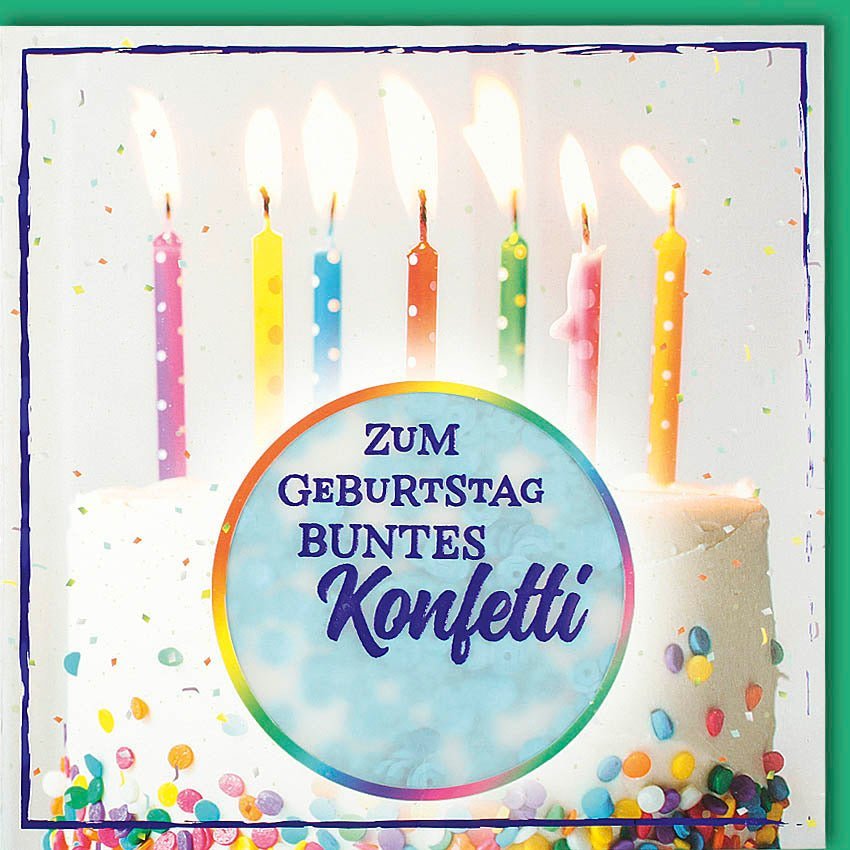 Geburtstagskarte mit buntem Konfetti - Fröhliche Glückwünsche zum besonderen Tag