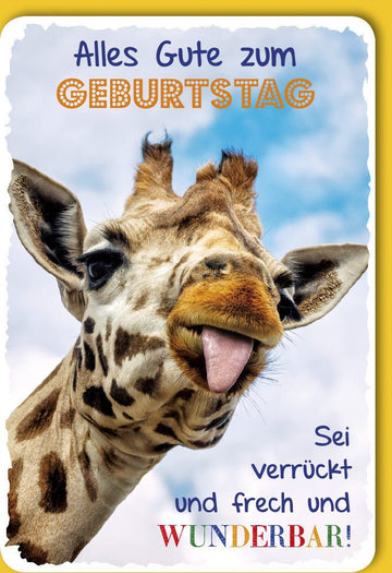 Geburtstagskarte mit Giraffenmotiv – Humorvolle und Bunte Karte für Witzige Geburtstagsgrüße