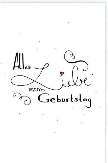 Geburtstagskarte mit Handlettering - Bunte Grüße zum Jubiläum & Fest, Liebevolle Glückwünsche