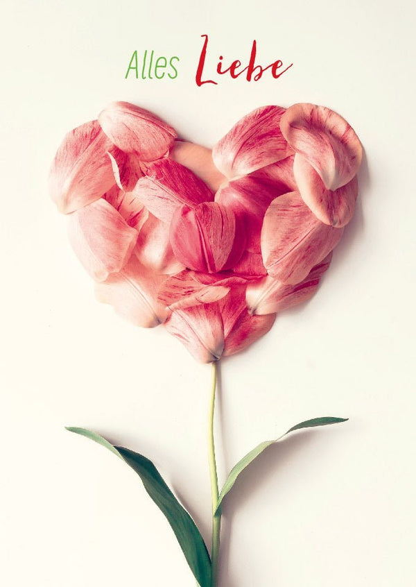 Geburtstagskarte mit Herz-Tulpen – Inspirierende Botschaft, Blumenmotiv für Freundschaft & Wertschätzung