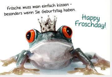 Geburtstagskarte mit Humor | Witziger Gruß "Frösche Küssen - FroschDay" | Tierisch Lustige Glückwünsche
