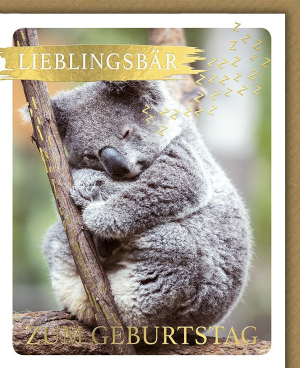Geburtstagskarte mit Koala-Design | Charmante Glückwunschkarte für Tierliebhaber
