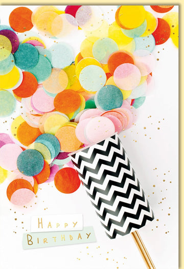 Geburtstagskarte mit Konfetti und Popper farbenfrohes Design Glückwunschkarte zum Geburtstag für besondere Wünsche