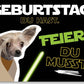 Geburtstagskarte mit Lustigem Hundemotiv und Sci - Fi Spruch, Humorvolle Grüße für Tierliebhaber, Grün - Perfekt für Geburtstagsfeiern