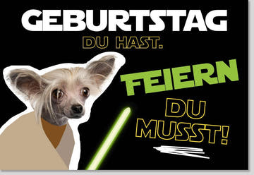 Geburtstagskarte mit Lustigem Hundemotiv und Sci - Fi Spruch, Humorvolle Grüße für Tierliebhaber, Grün - Perfekt für Geburtstagsfeiern