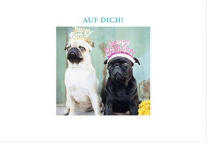 Geburtstagskarte mit Mops: Humorvolle Hunde-Grußkarte für tierische Geburtstagswünsche