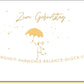 Geburtstagskarte mit Schirm Motiv und Spruch Zum Geburtstag Gesundheit Harmonie Balance Glück Liebe edle Doppelkarte
