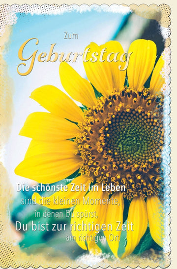 Geburtstagskarte mit Sonnenblumen – Fröhliche Blumengrußkarte für sommerliche Geburtstagswünsche und Feierlichkeiten