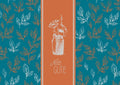 Geburtstagskarte mit Spruch: Vase und Blüten - Alles Gute Illustration