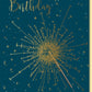 Geburtstagskarte mit Wunderkerze und goldener Schrift Happy Birthday edle Glückwunschkarte Geburtstag modern festlich Doppelkarte
