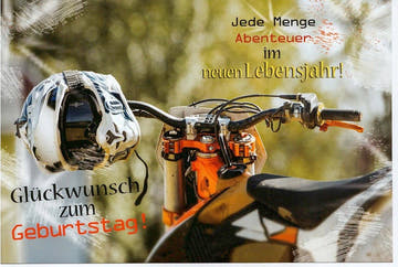 Geburtstagskarte Motorrad Abenteuer Helm Glückwunschkarte für Männer Jugendliche coole Doppelkarte zum Geburtstag Spruch neue Lebensjahr