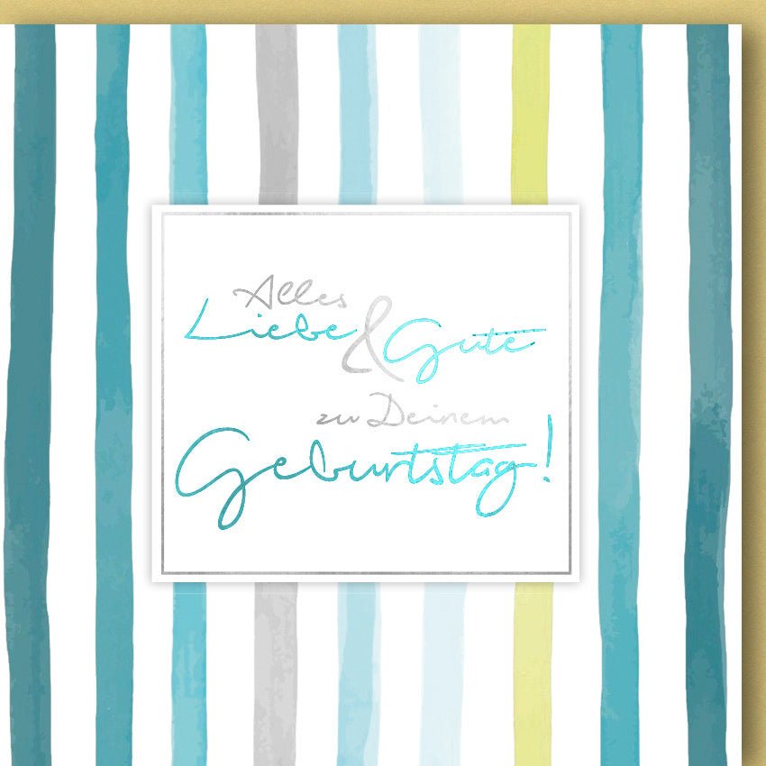 Geburtstagskarte - Pastellfarbene Glückwunschkarte mit Streifen für besondere Feierlichkeiten