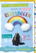 Geburtstagskarte Regenbogen, Glitzer & Liebe – Herzliche Glückwünsche
