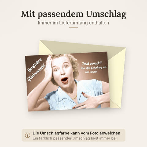 Geburtstagskarte "Retro-Lacher" - Humorvolle Vintage-Karte mit Ironie für die Feier