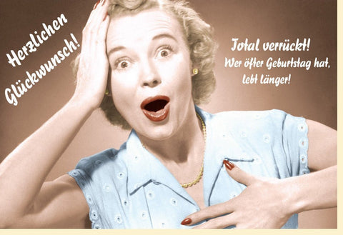 Geburtstagskarte "Retro - Lacher" - Humorvolle Vintage - Karte mit Ironie für die Feier