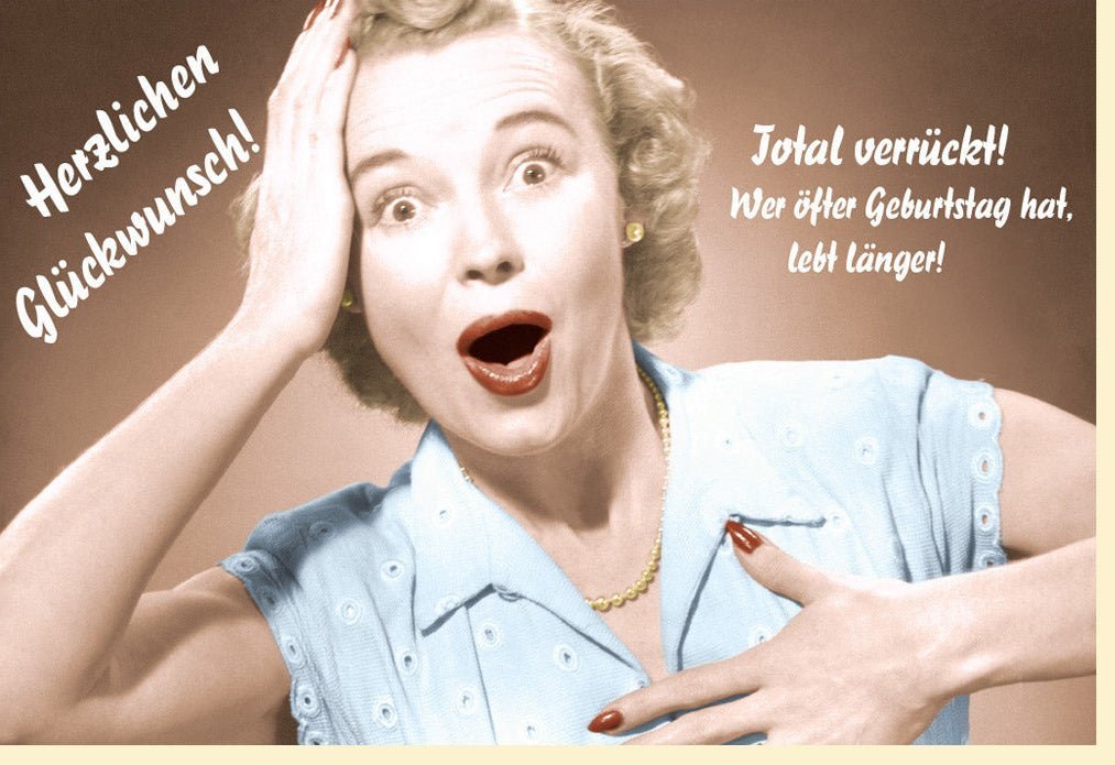 Geburtstagskarte "Retro - Lacher" - Humorvolle Vintage - Karte mit Ironie für die Feier