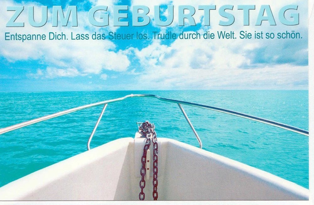 Geburtstagskarte Schiffsmotiv für entspannte Glückwünsche