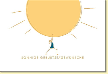 Geburtstagskarte sonnige Geburtstagswünsche mit großer Sonne und Illustration moderne Glückwunschkarte für Geburtstag hochwertig Klappkarte