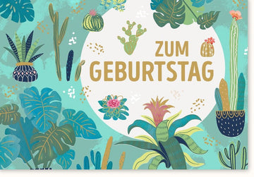 Geburtstagskarte - Stilvolle Blumenillustration, Buntes Naturdesign für Festliche Gratulationen