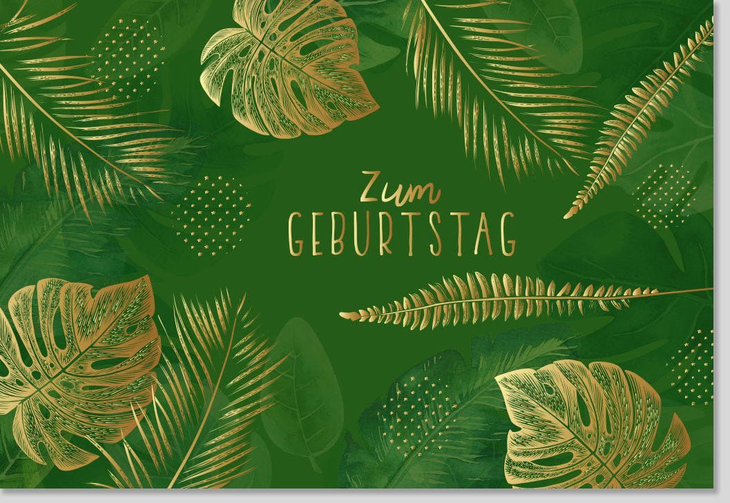 Geburtstagskarte - Stilvolle Grüße mit Botanischem Muster & Eleganter Typografie, Modernes Design für Geschäftliche Anlässe
