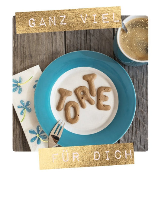 Geburtstagskarte: Süße Grüße mit Torte für Dich - Postkarten - Sprüche