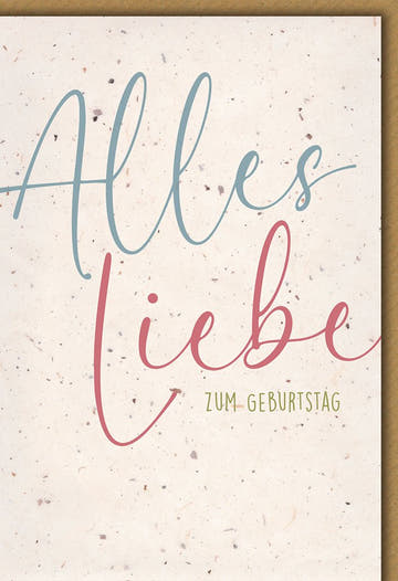 Geburtstagskarte Unisex – Minimalistisches Design mit Pastellfarben und Naturpapier