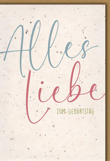 Geburtstagskarte Unisex – Minimalistisches Design mit Pastellfarben und Naturpapier