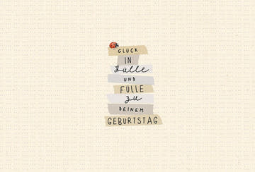 Geburtstagskarte – Vintage Design mit Minimalistischer Typografie auf Zuckerrohrpapier, Neutrale Farben und Texturdetails
