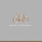 Geburtstagskarte Vintage Fahrrad, Retro Design in Beige & Gold, Stilvolle Karte für Fahrradliebhaber, Perfekt als Geschenk für Erwachsene