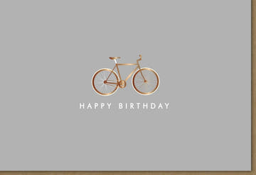 Geburtstagskarte Vintage Fahrrad, Retro Design in Beige & Gold, Stilvolle Karte für Fahrradliebhaber, Perfekt als Geschenk für Erwachsene