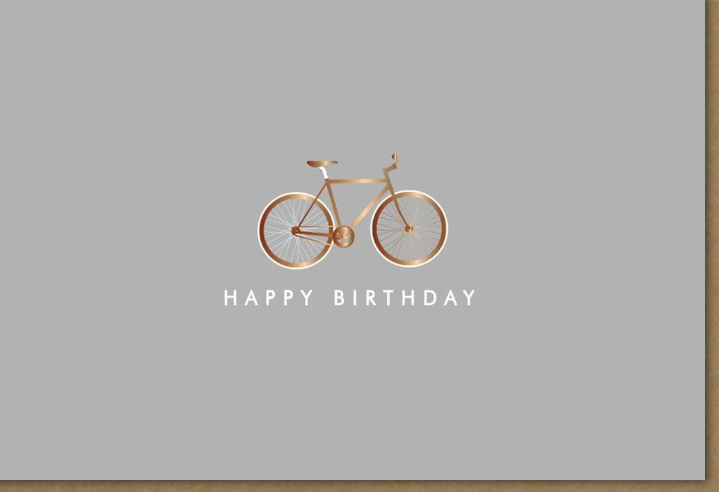 Geburtstagskarte Vintage Fahrrad, Retro Design in Beige & Gold, Stilvolle Karte für Fahrradliebhaber, Perfekt als Geschenk für Erwachsene