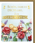 Geburtstagskarte Vintage Floral - Herzlichen Glückwunsch mit Liebe & Wertschätzung Motiv