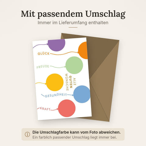 Geburtstagskarte von Midoro – Lebendige Farben & Wünsche für Gesundheit, Perfekt für Familie & Freunde, Fröhliches Orange Design