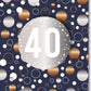 Geburtstagskarte zum 40. Geburtstag - Stilvolle Glückwünsche, Modernes Design mit Kreis - Akzenten, Hochwertige Qualität für den runden Vierzigsten