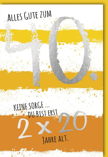 Geburtstagskarte zum 40. Jubiläum - Kreative Typografie in Orange, Humorvolle Glückwünsche für die Feier