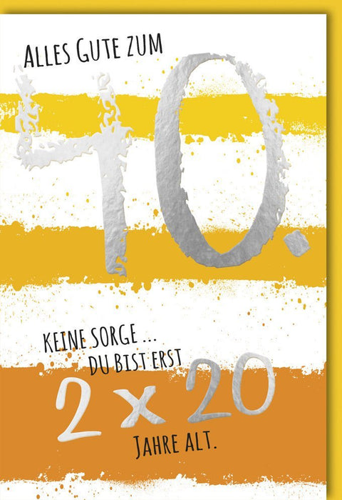 Geburtstagskarte zum 40. Jubiläum - Kreative Typografie in Orange, Humorvolle Glückwünsche für die Feier