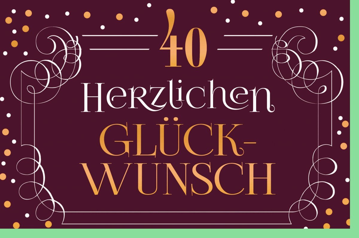 Geburtstagskarte zum 40. Jubiläum - Stilvolle Glückwünsche mit grünem Kuvert, Perfekte Dekoration für die Feier