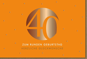 Geburtstagskarte zum 40. - Stilvolle Karte mit festlichem Design und edlem Schriftzug