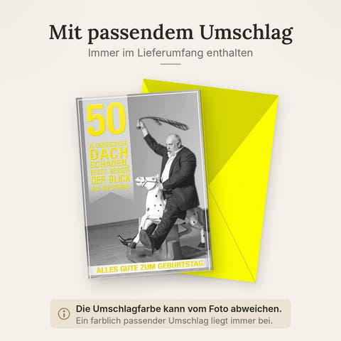 Geburtstagskarte zum 50. – Humorvolle Vintage Retro Grüße mit Sternen für den runden Geburtstag